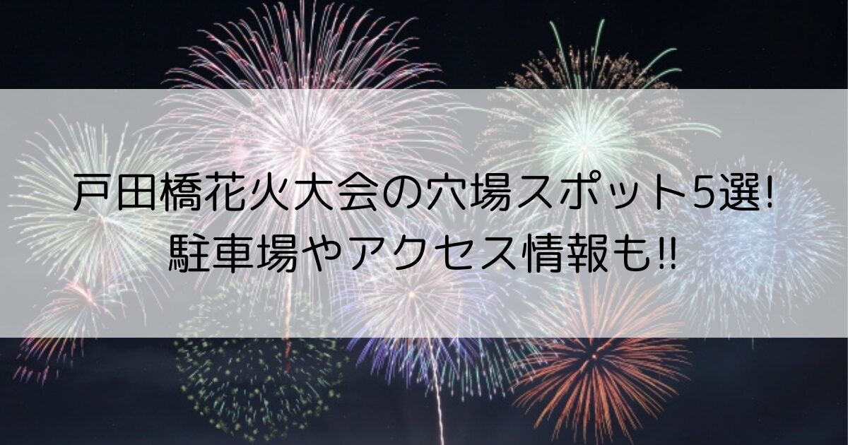 戸田橋花火大会　穴場スポット